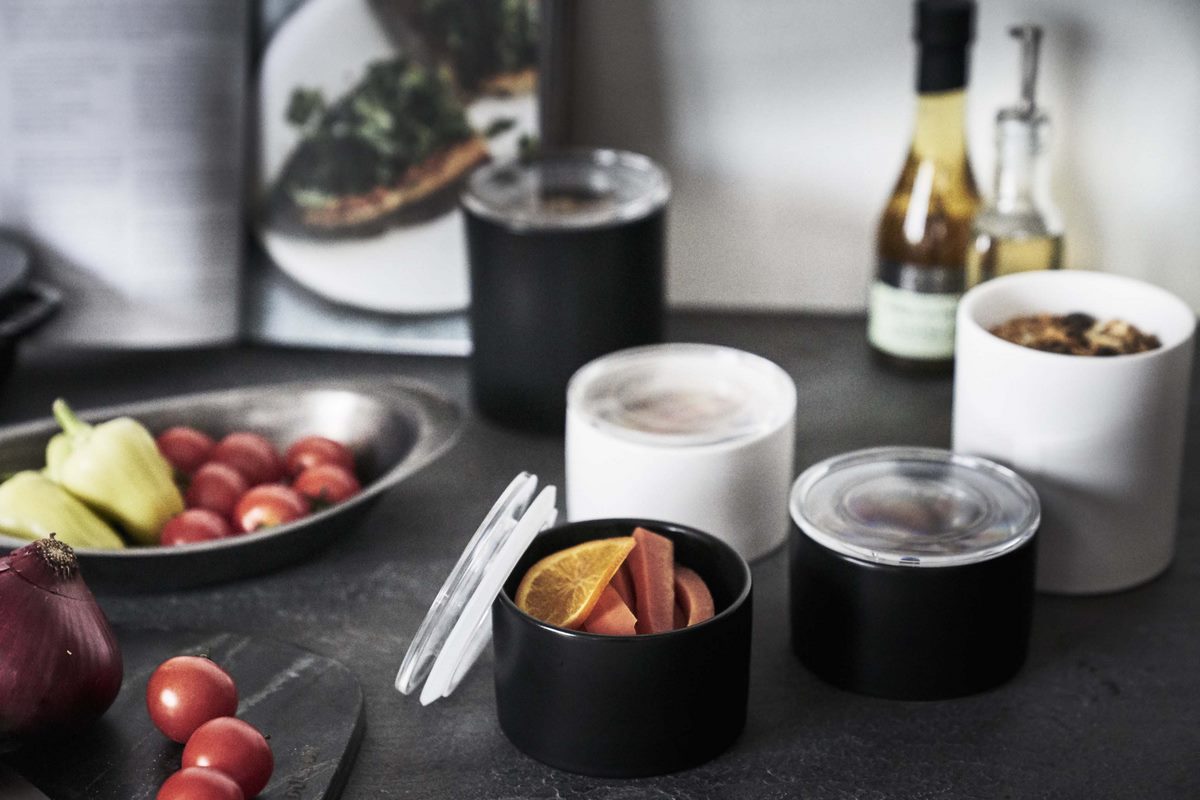 Recipiente De Cerámica Para Alimentos - Tower - Negro