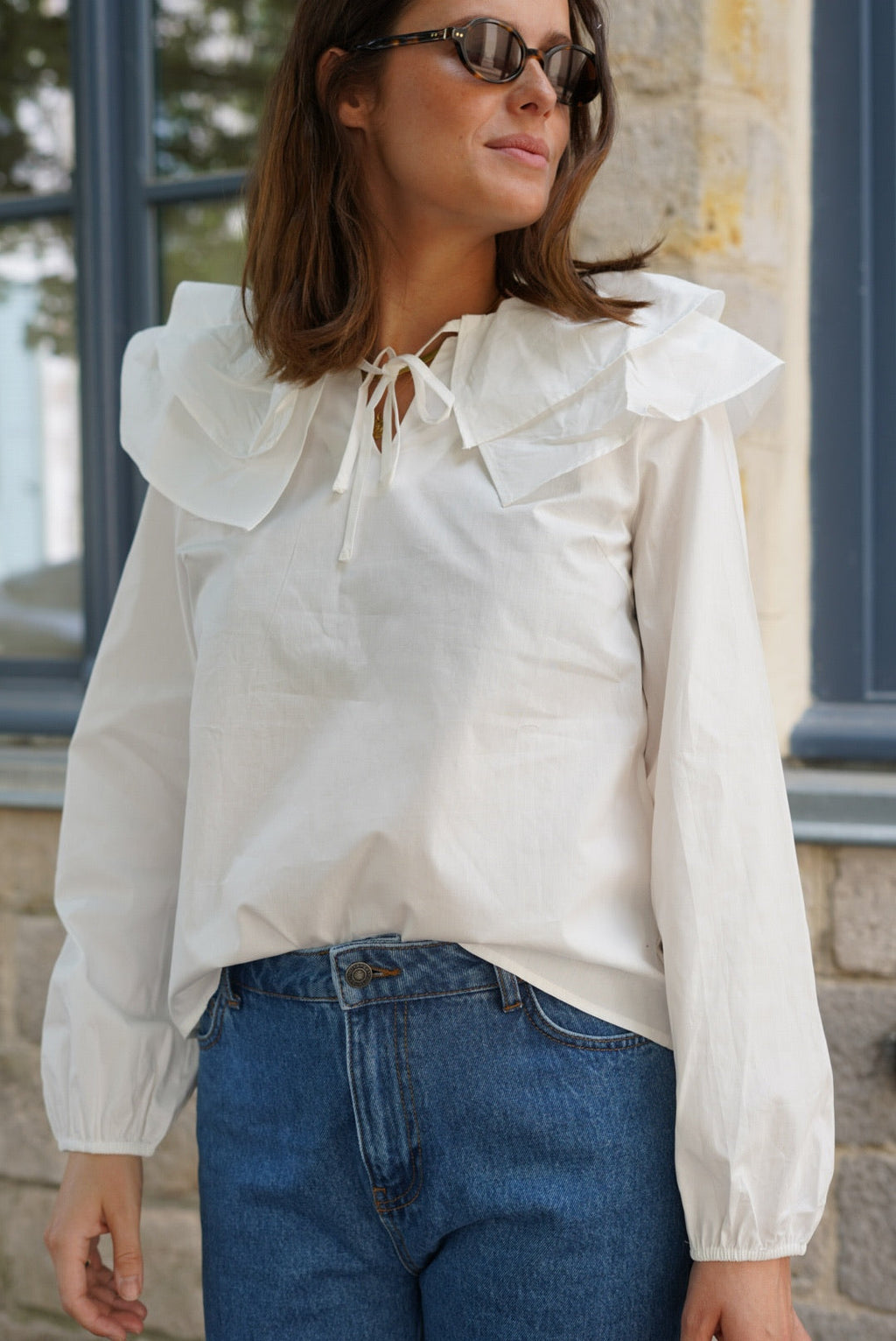 Joséphine Blouse Large White Collar