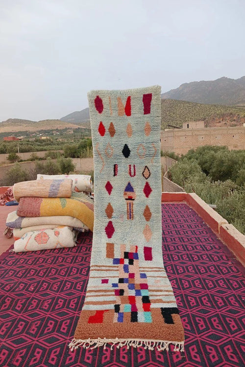 Tapis Berbère Coloré Couloir - 330 x 82 cm