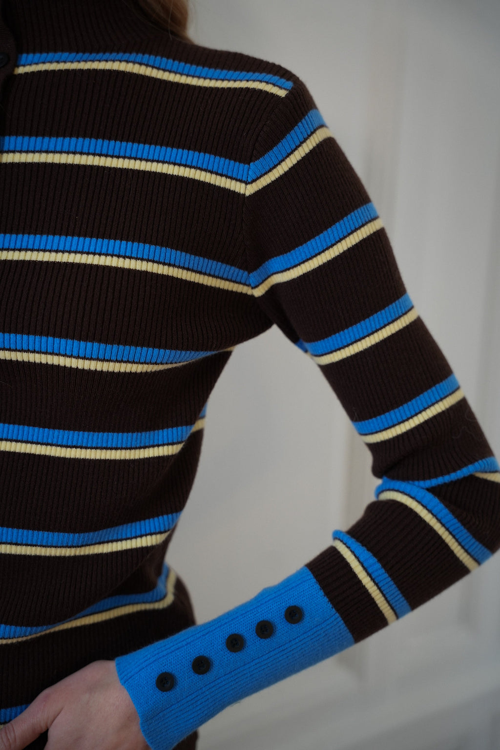 Pull Fin Raph - Chocolat/Bleu