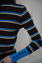 Pull Fin Raph - Chocolat/Bleu