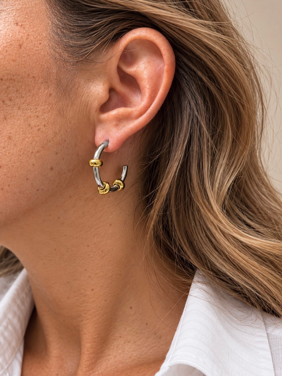 Boucles D'Oreilles Alena - Bicolore - Deux Versions Disponibles