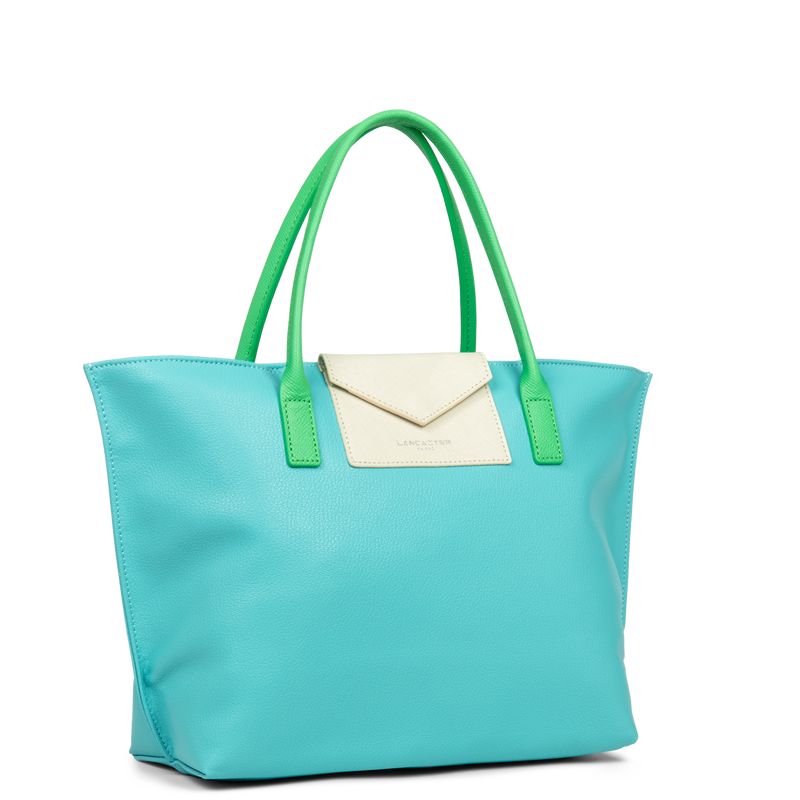 sac à main - maya #couleur_lagon-ivoire-vert-eco