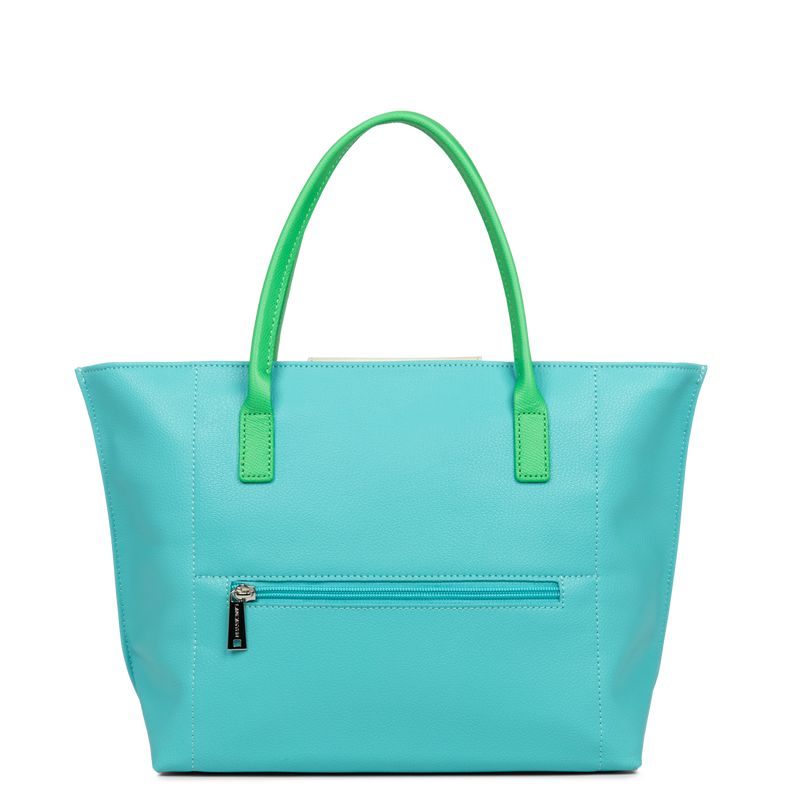 sac à main - maya #couleur_lagon-ivoire-vert-eco