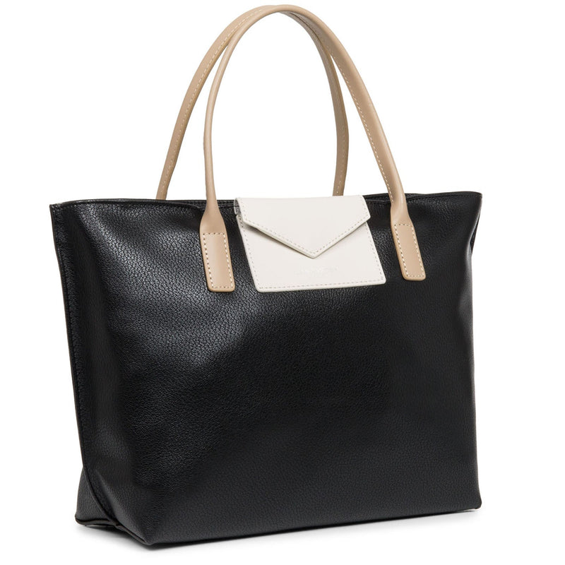 sac à main - maya #couleur_noir-ecru-nude