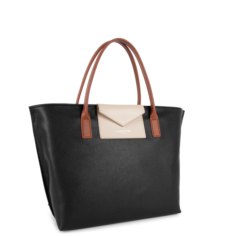 sac à main - maya #couleur_noir-galet-ros-cognac