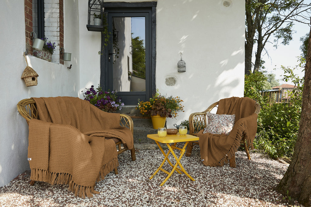 Cuadros Con Flecos - Reciclado - Gabin - Camel