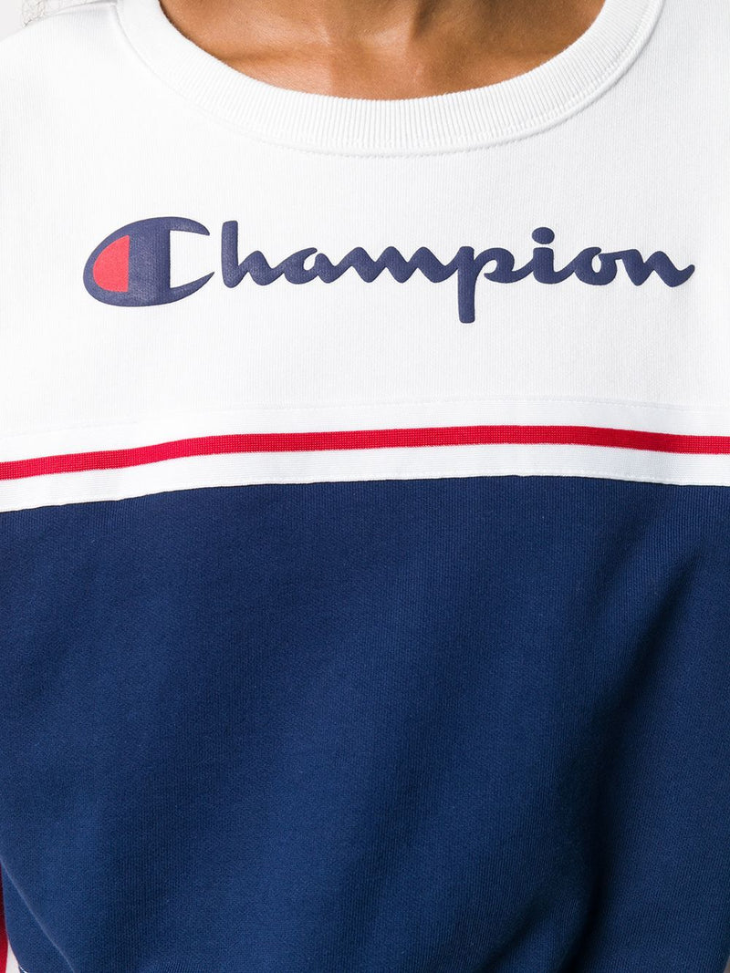 Sweat Champion Crewneck Croptop - Blanc