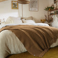 Colcha con Flecos - Reciclada - Gabin - Camel