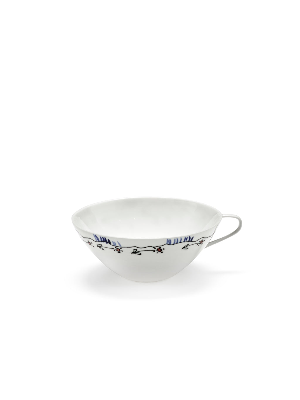 Midnight Flowers - Lot De 2 Tasses À Thé - Porcelaine Bone China - Anemone Milk