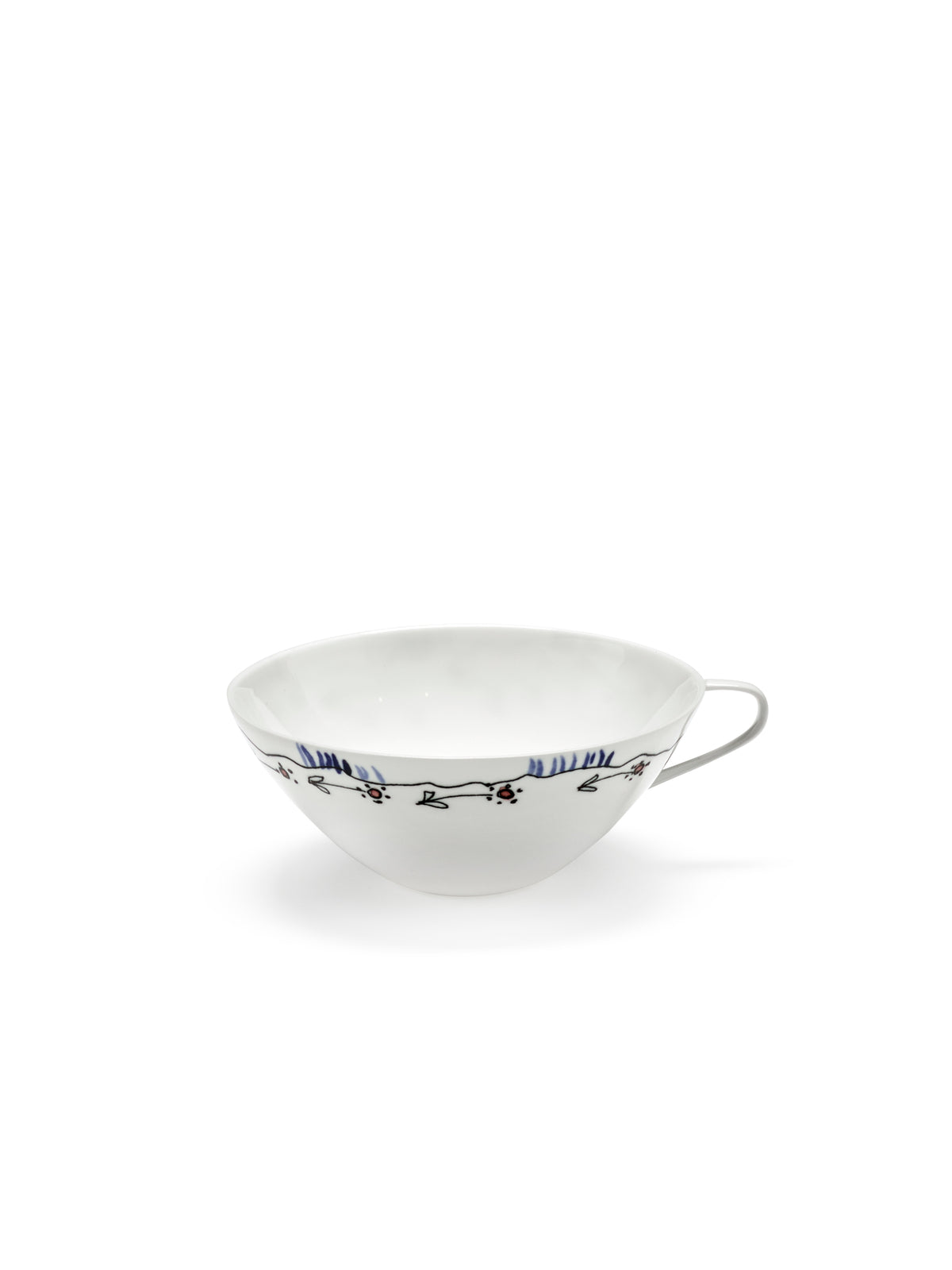 Midnight Flowers - Lot De 2 Tasses À Thé - Porcelaine Bone China - Anemone Milk