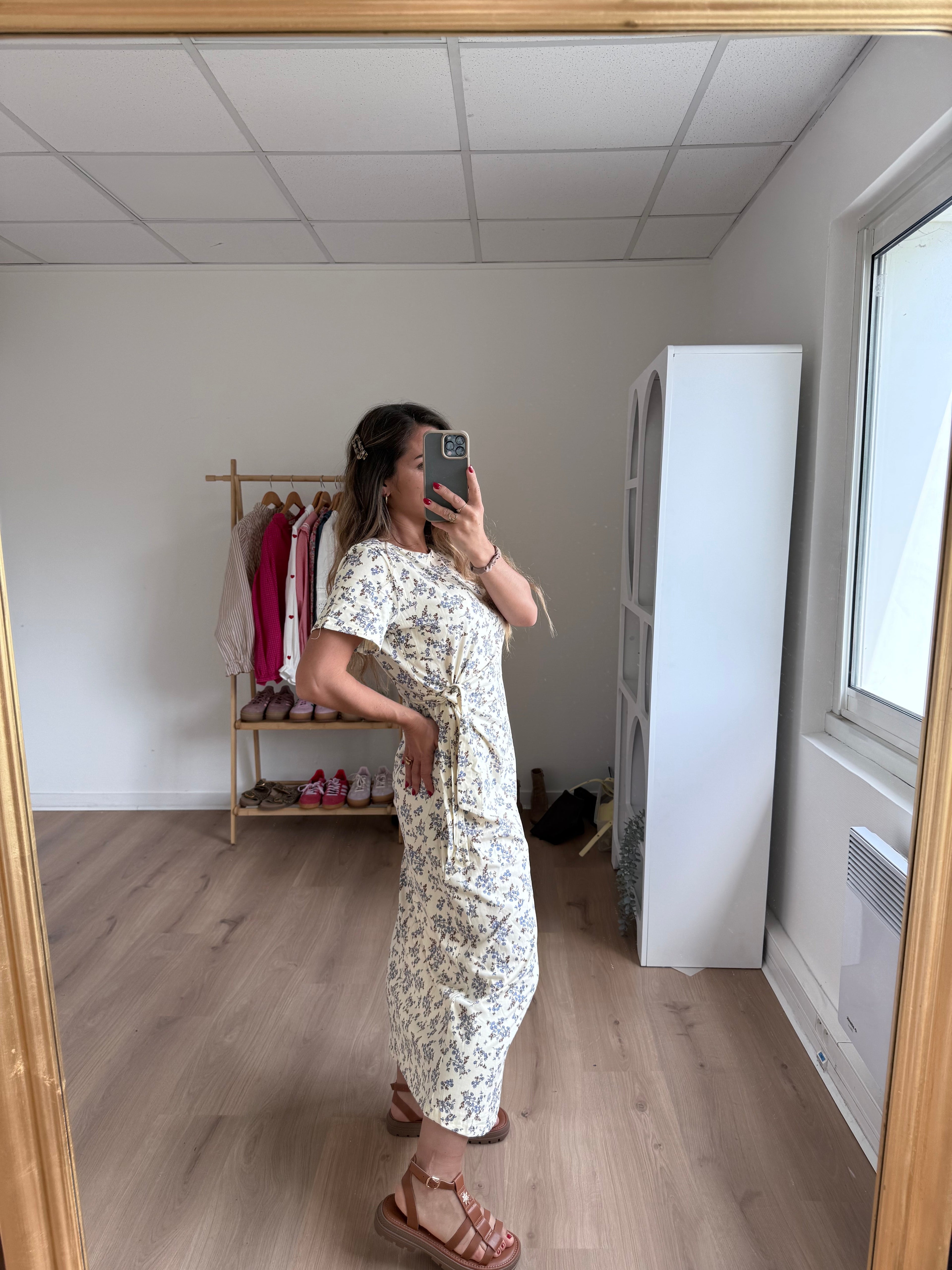Robe Longue À Noeud Lucia Bleue