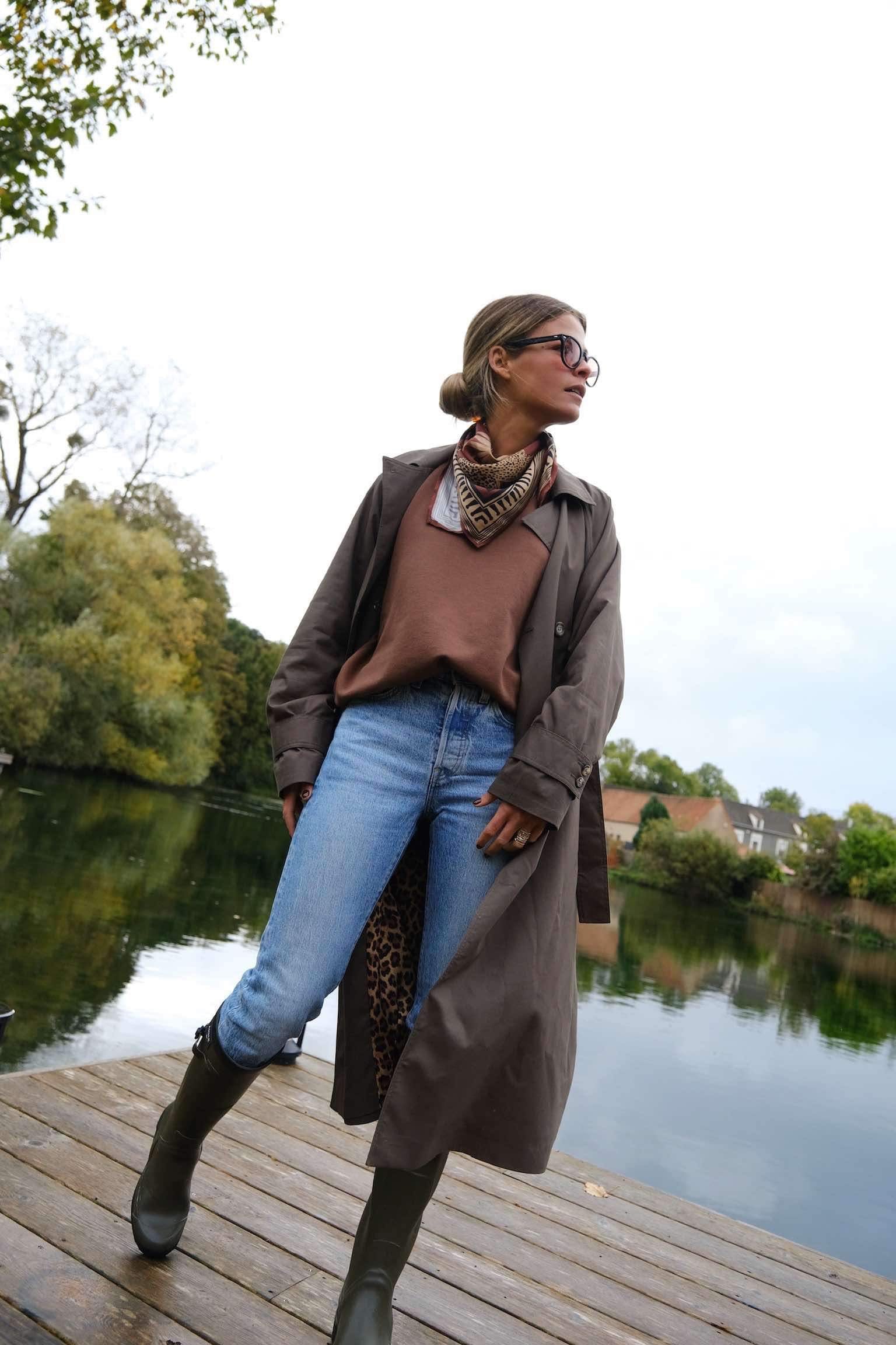 Paul Trench Coat Khaki/Leopard