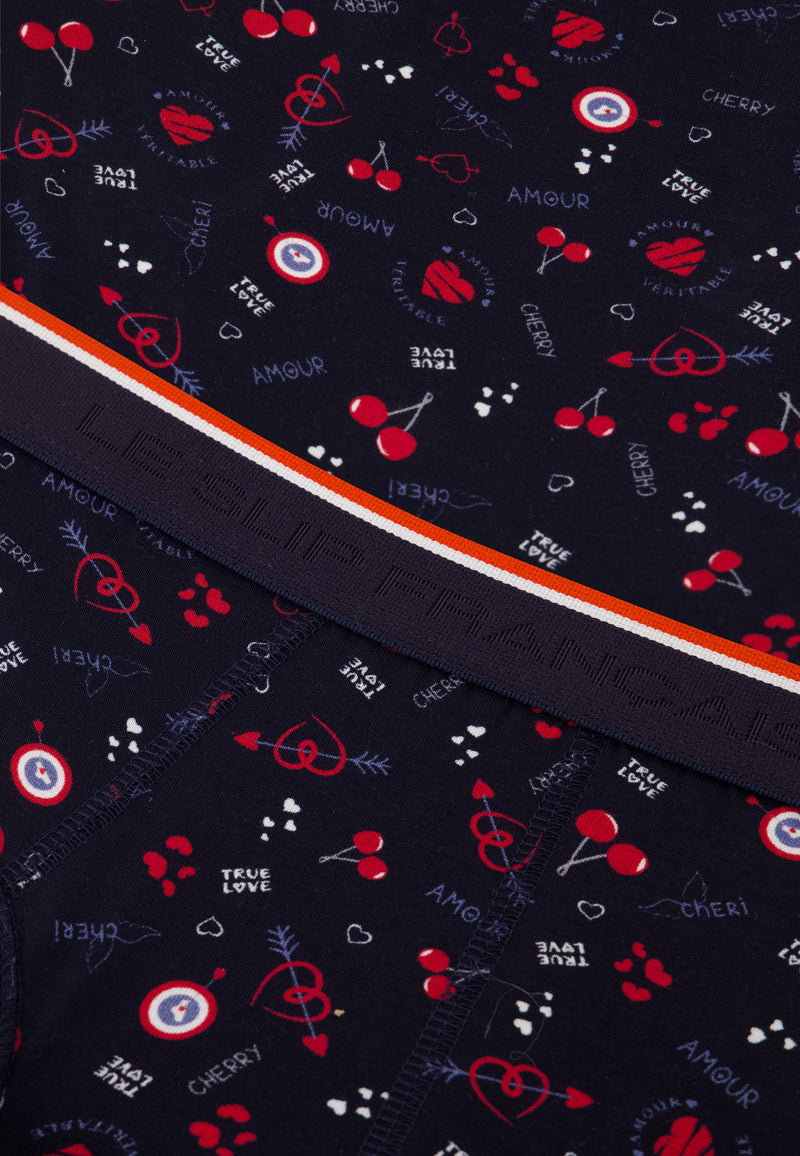 Slip Bleu Marine À Motif Cerises En Coton - Terrible Cherry Marine