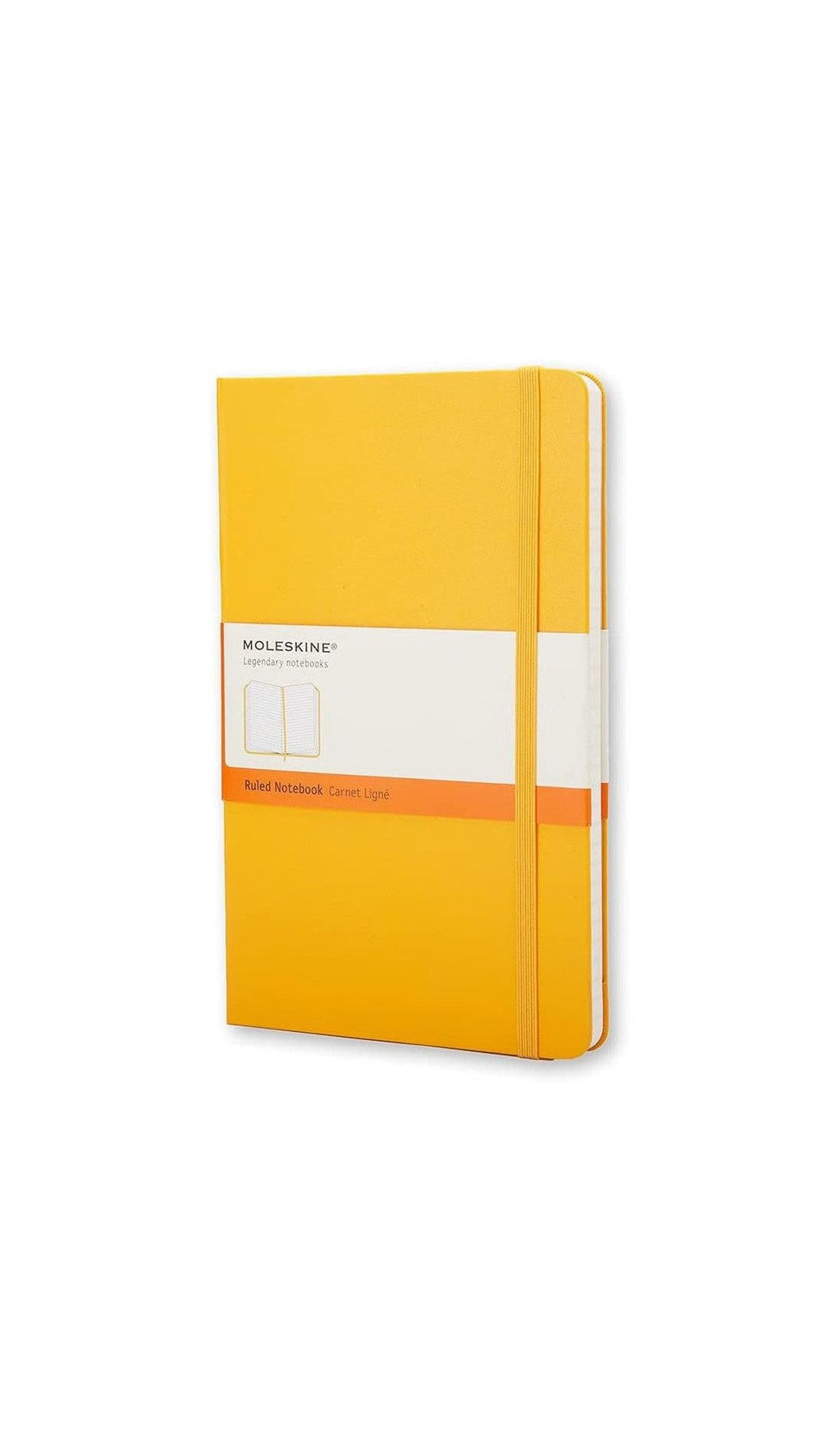 Lined Notebook (Ruled Notebook) In Fabric - Large - Yellow Orange