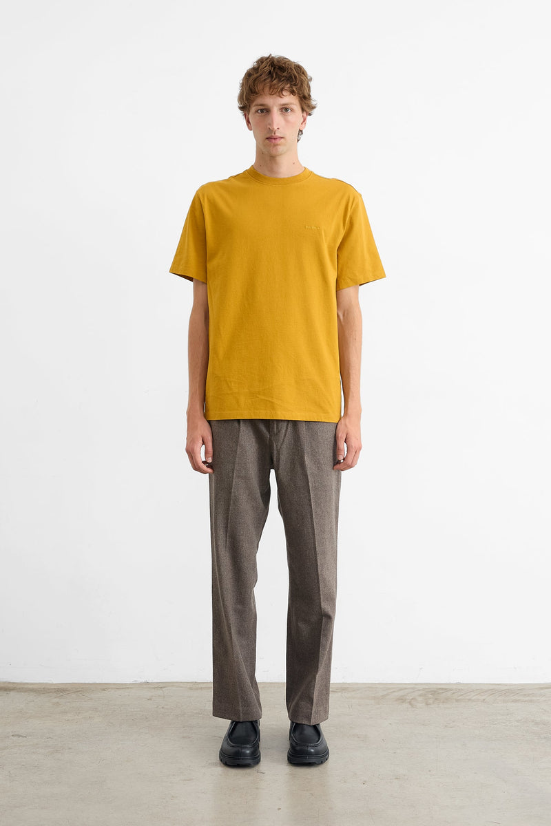Mini Logo Plain T-Shirt Mustard