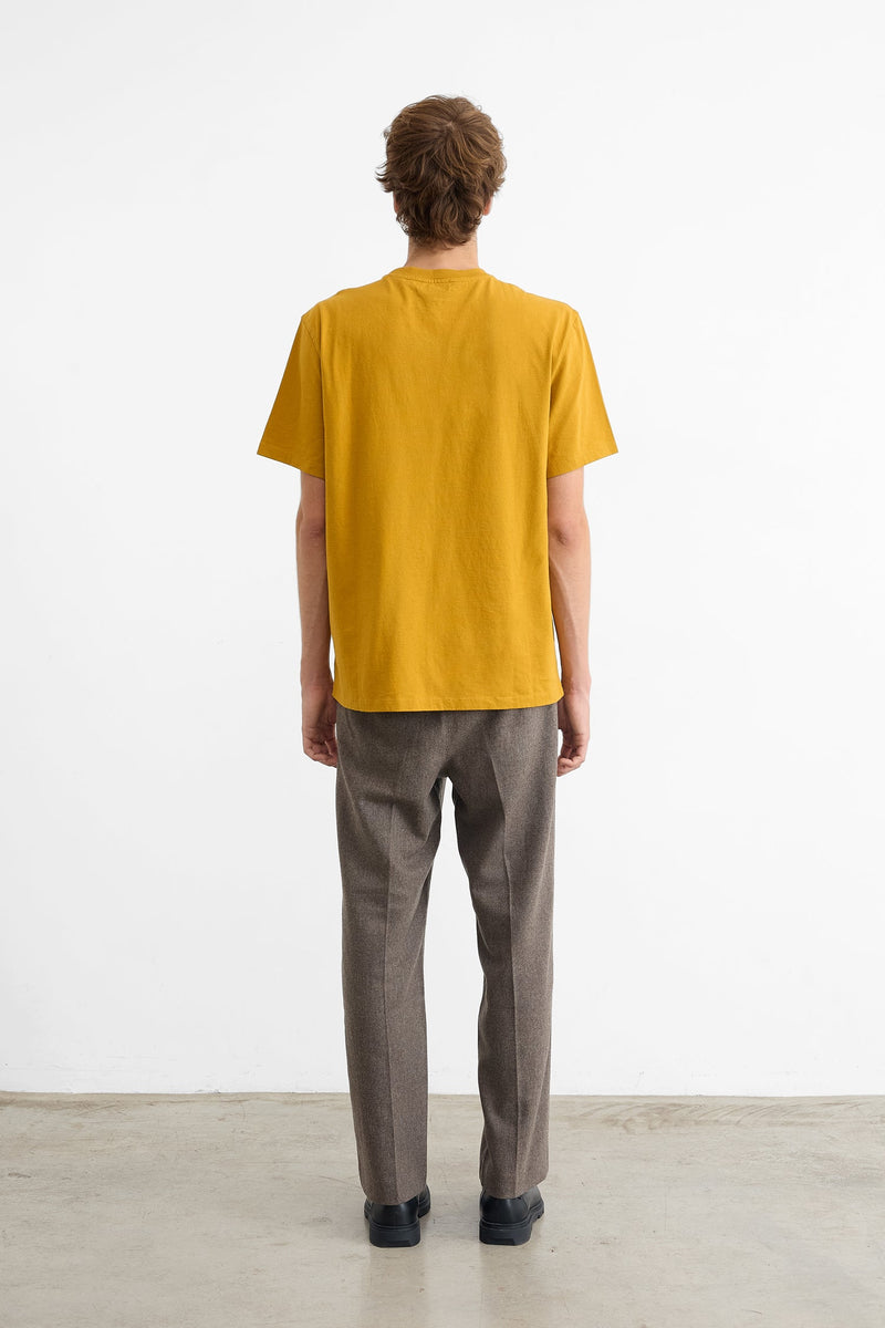Mini Logo Plain T-Shirt Mustard