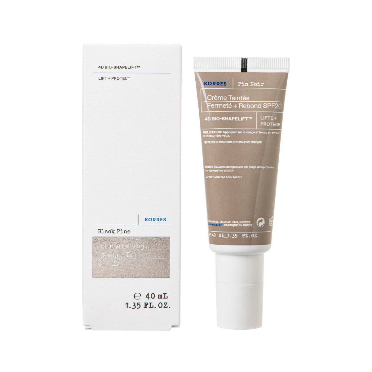 Pin Noir 4D Crème Jour Teintée Spf20 (Toutes Peaux) - Bioshape Lift - 40Ml