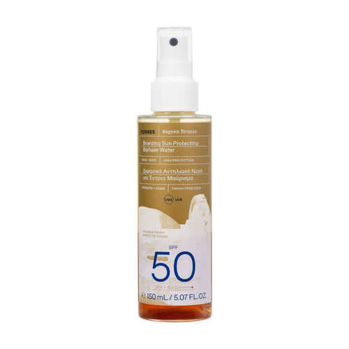 Solaires Aegean Bronze Eau Solaire Biphasée Bronzante Spf50 150Ml