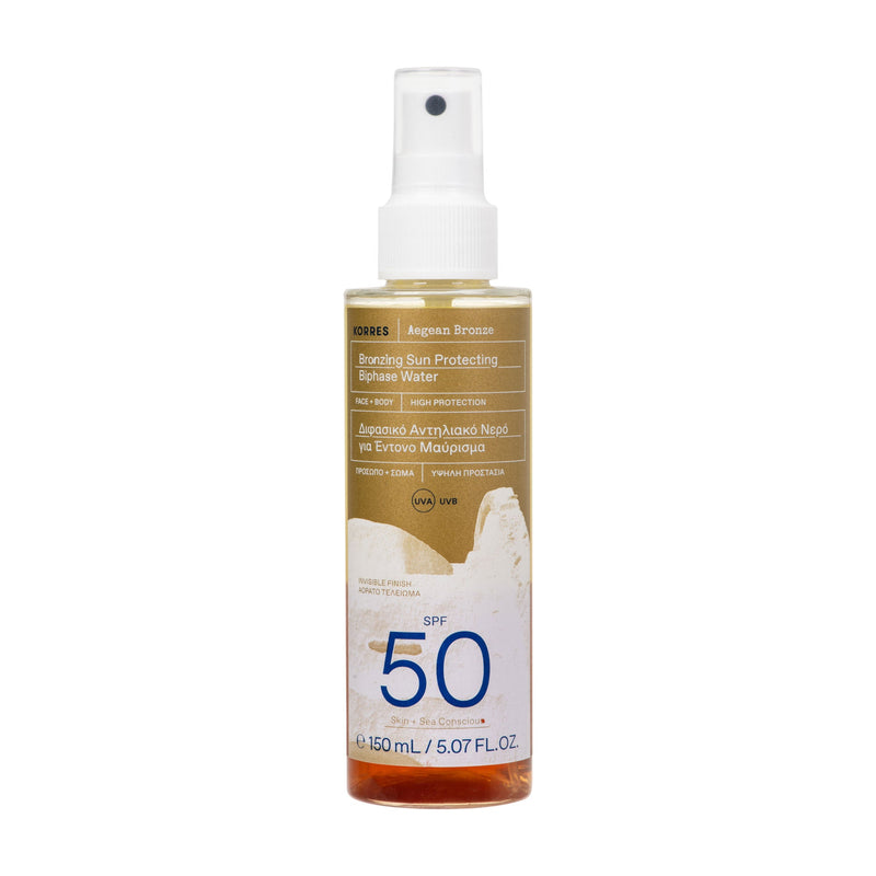 Aegean Bronze Two-Phase Tanning Sun Water Spf50 150Ml