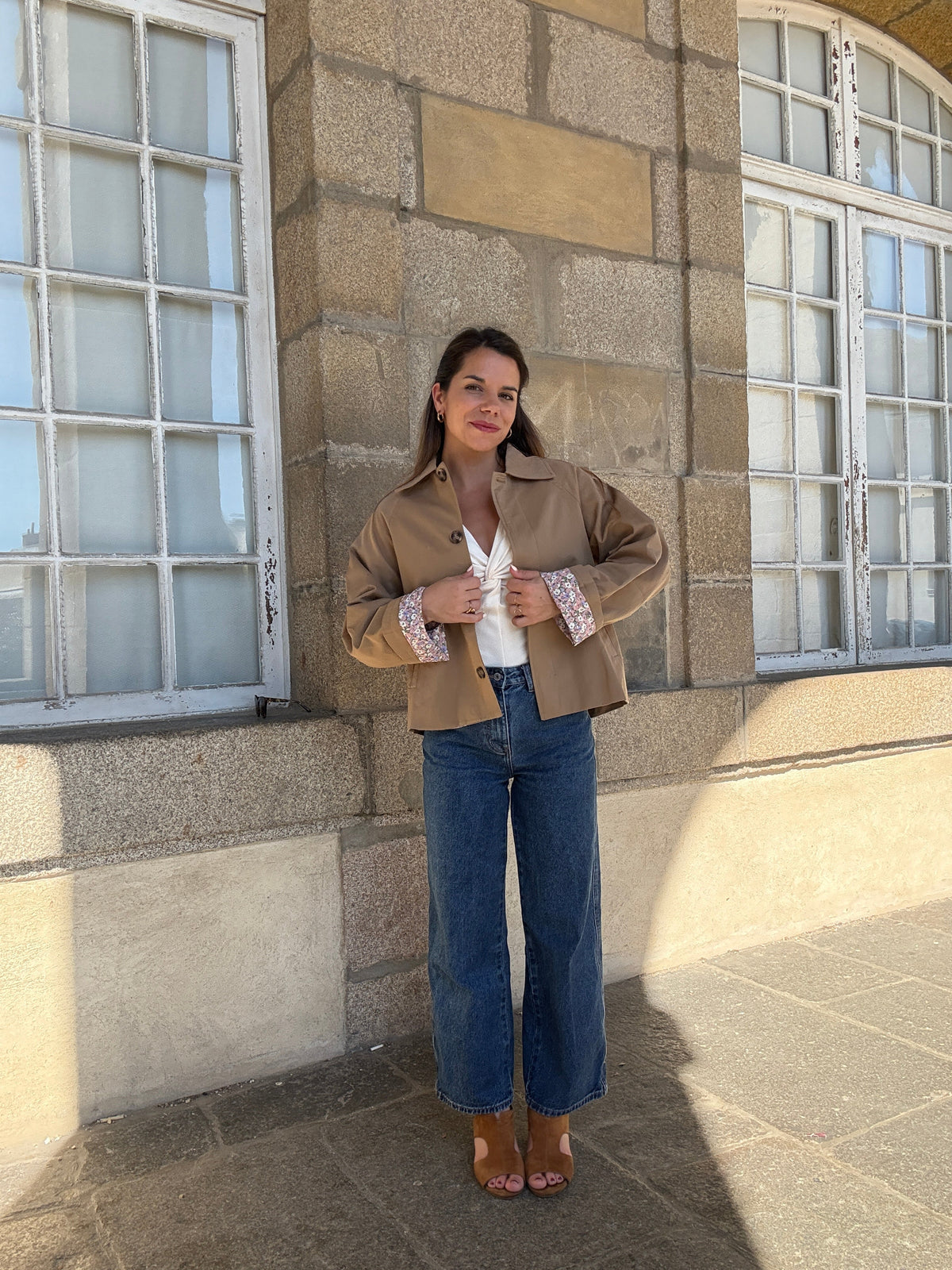 Chaqueta trench Edith de algodón Liberty camel