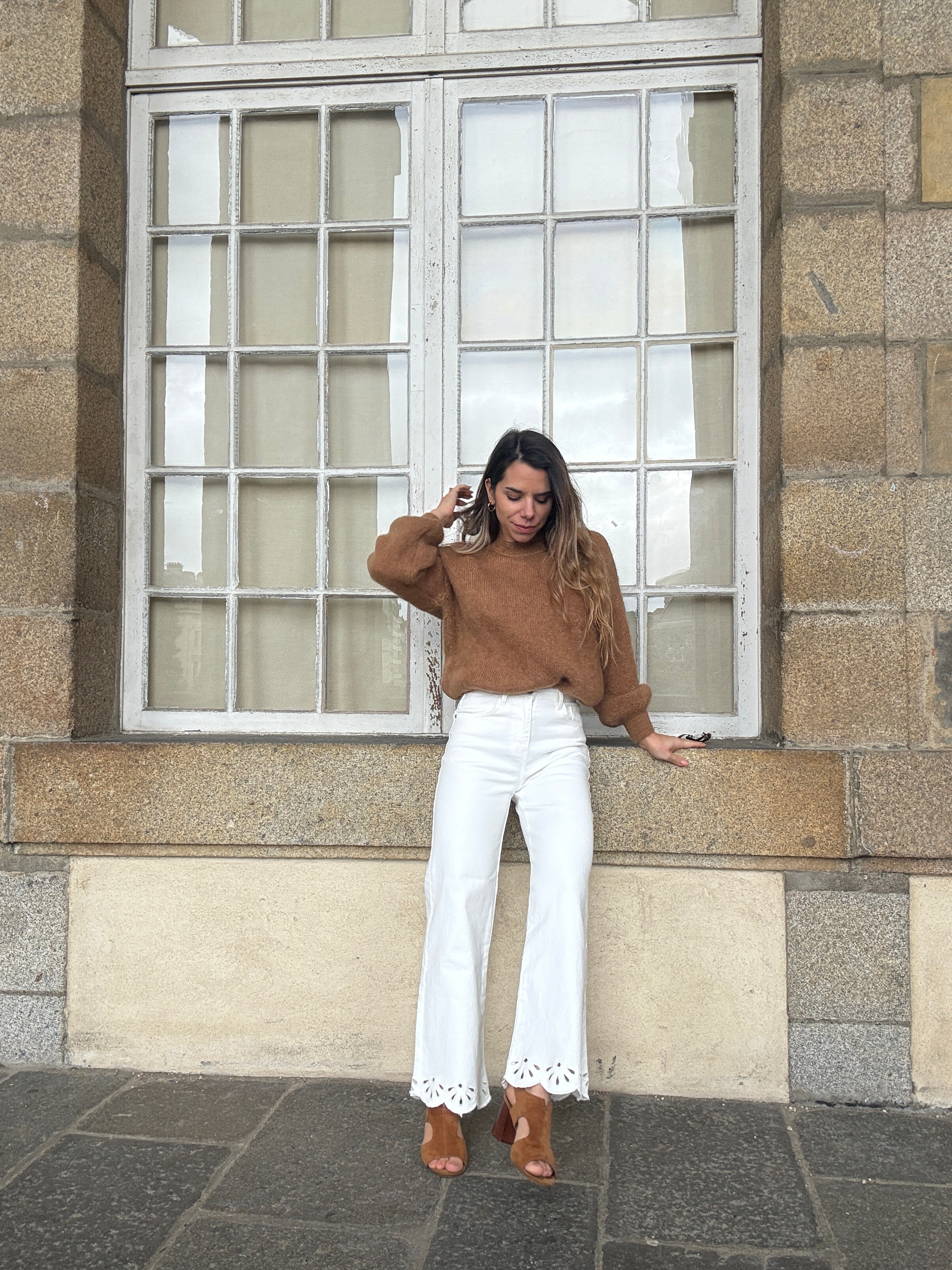 Jean cropped broderies Lola