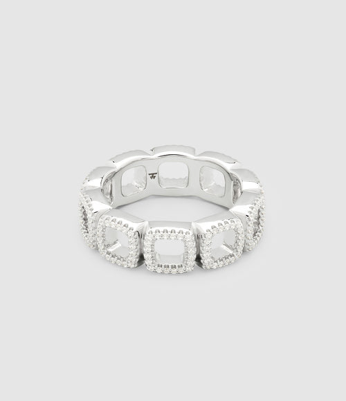 Tom Wood - Bague Band Open Zirconia Argent - Unisexe