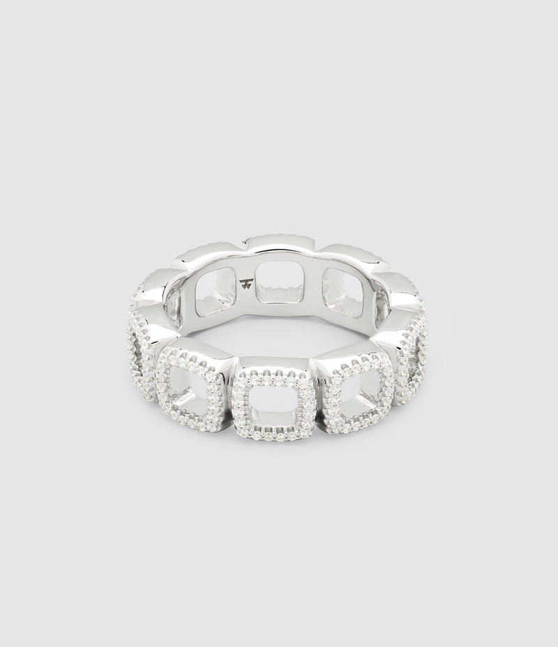 Tom Wood - Bague Band Open Zirconia Argent - Unisexe
