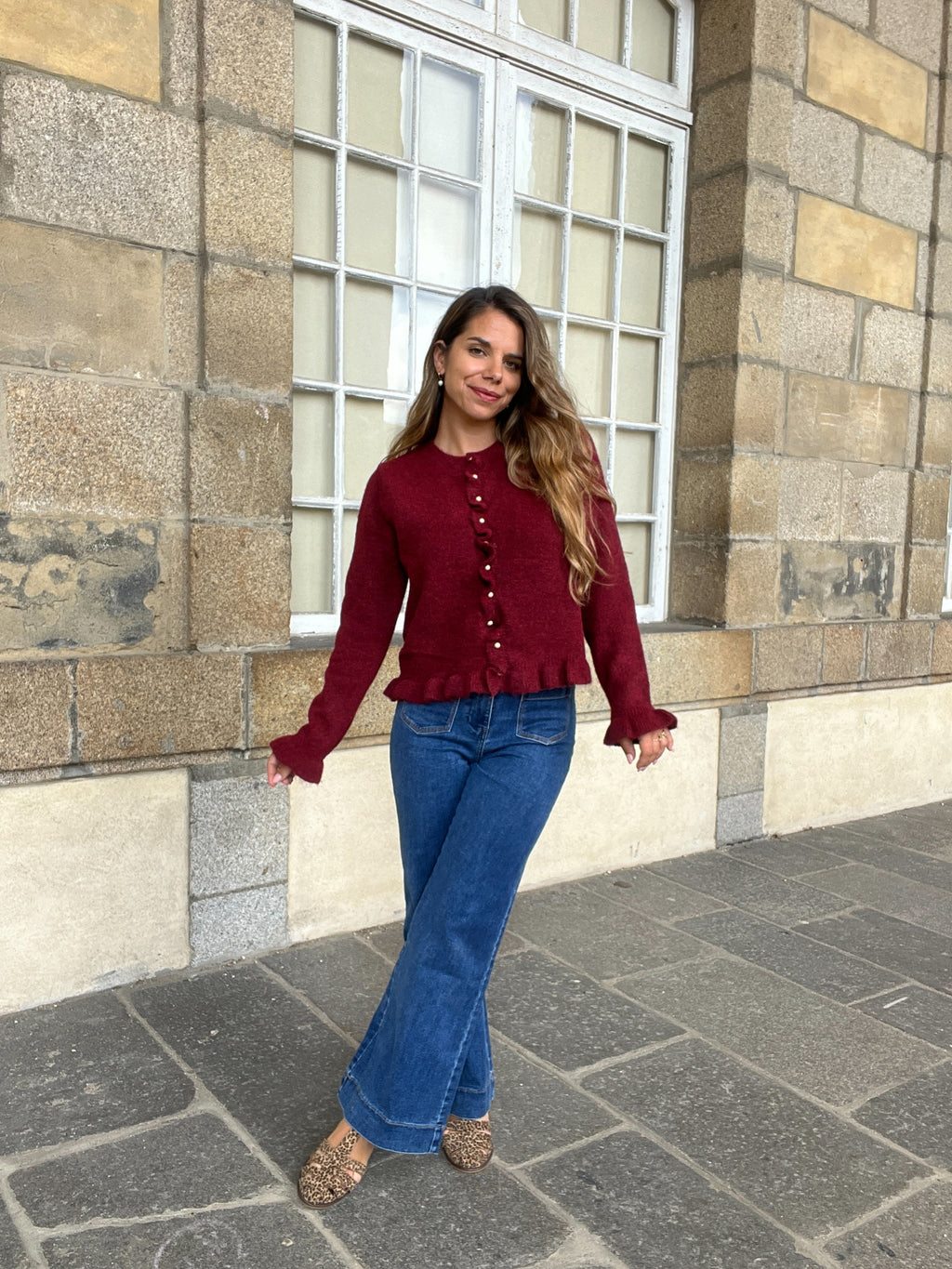 Maxine Burgundy Cardigan