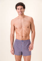 Boxer Fredo Puzzle in Jersey di Cotone - Blu Acciaio