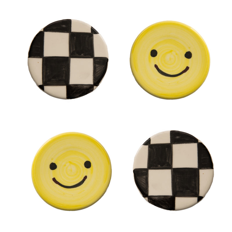 Set De 4 Dessous De Verre En Céramique - Smiley