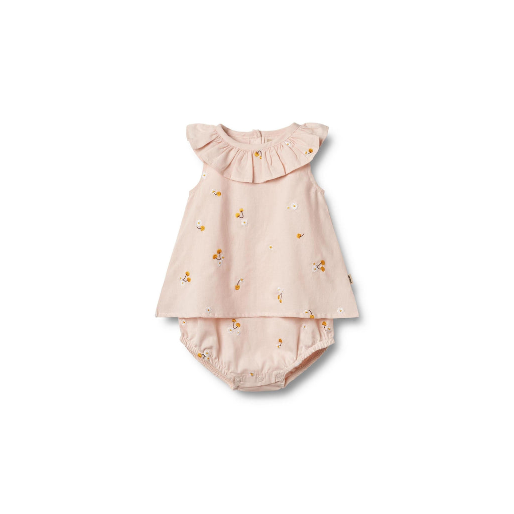 Vestido con body Ingeborg - Amarillo empolvado con cerezas - Niña