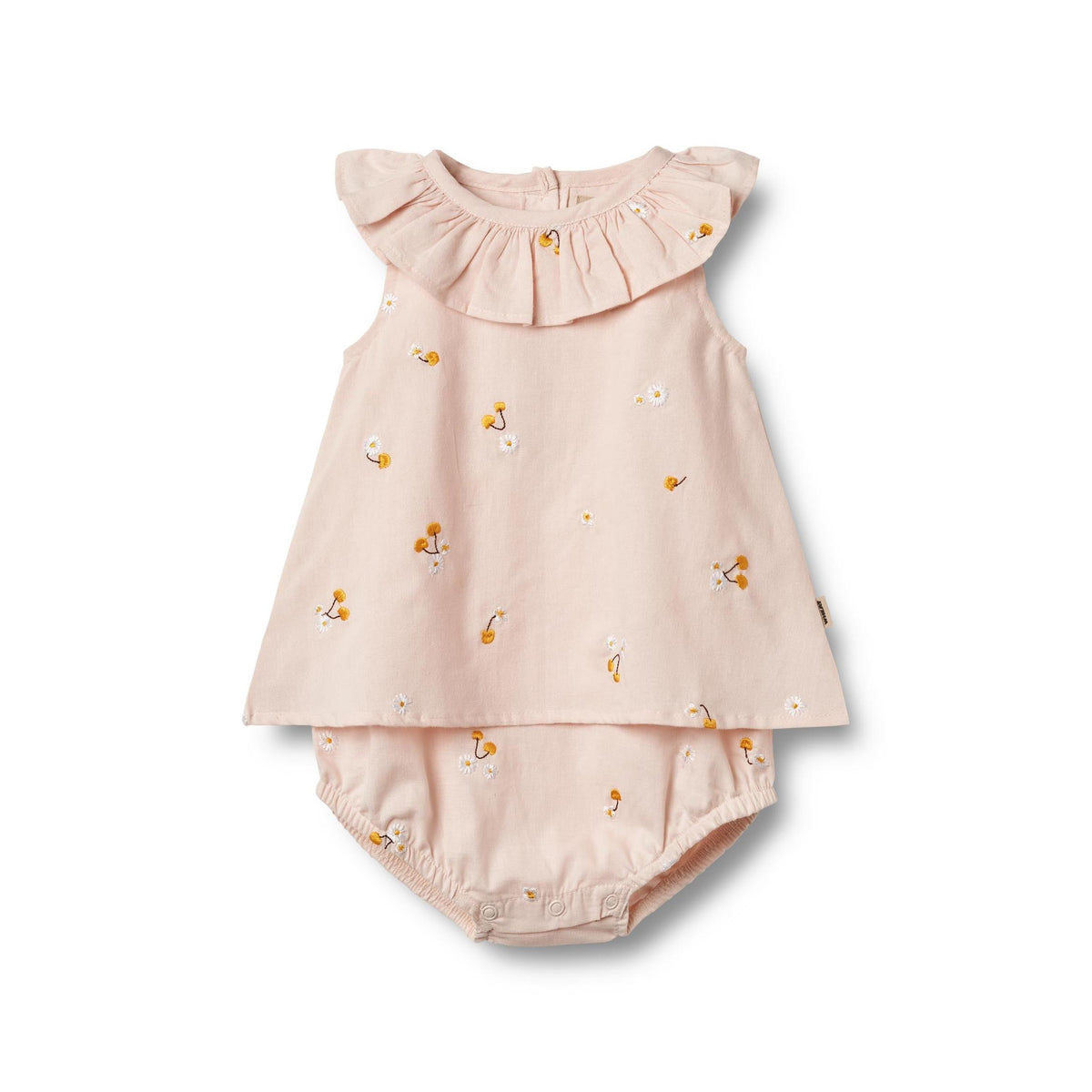 Vestido con body Ingeborg - Amarillo empolvado con cerezas - Niña
