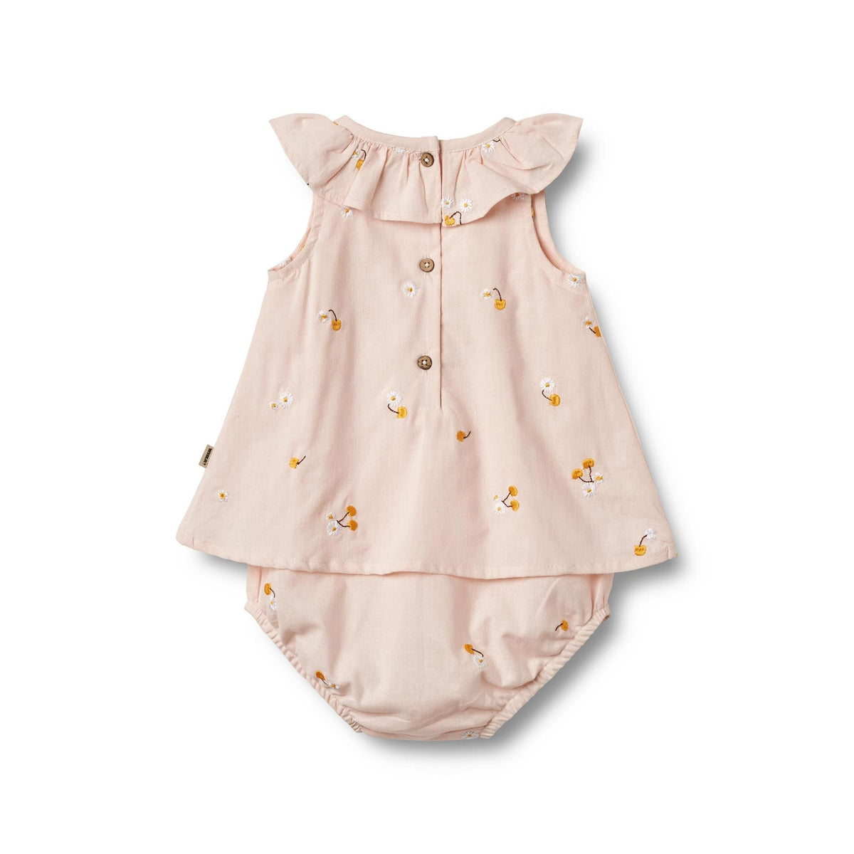 Vestido con body Ingeborg - Amarillo empolvado con cerezas - Niña