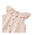 Vestido con body Ingeborg - Amarillo empolvado con cerezas - Niña