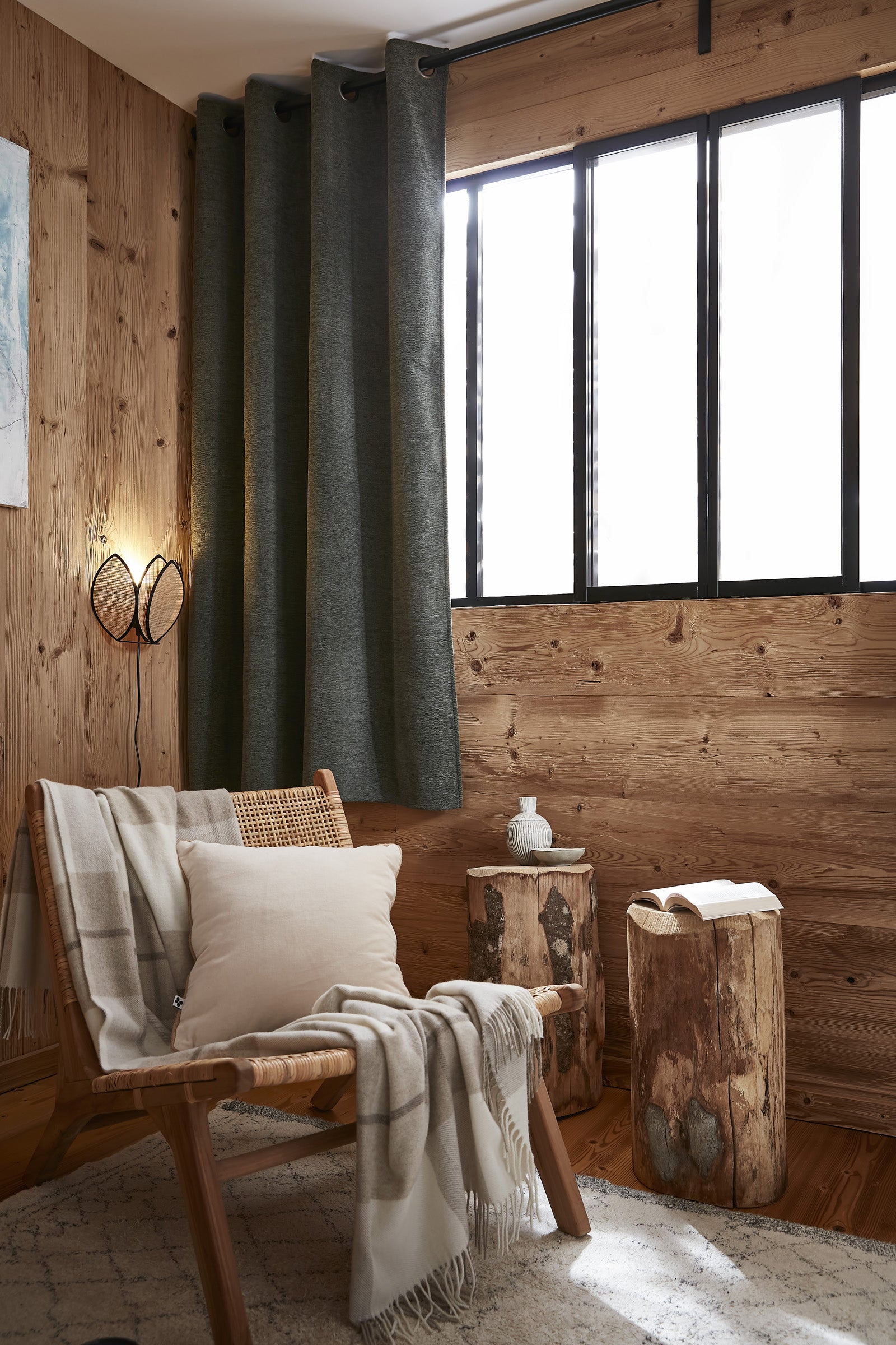Bjorn - Rideau Occultant + Polaire - Polyester - Romarin