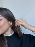 Vintage Kenneth Jay Lane Earrings - Textured Gold Knots