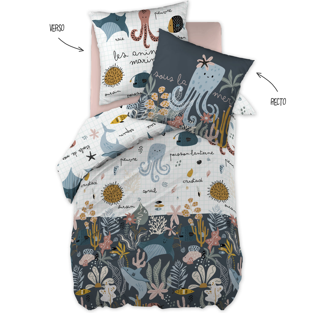 Juego de Cama - Algodón Estampado - Octopia