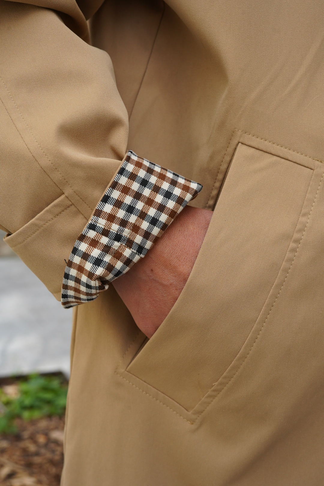 Amaury Reversible Trench Coat Beige/Vichy