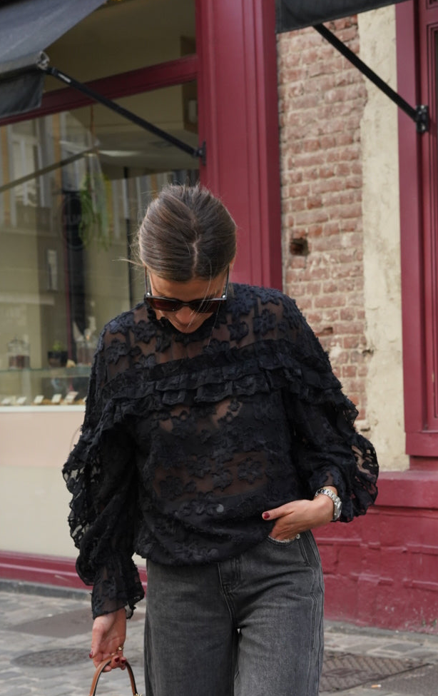 Salomé Transparent Blouse Black