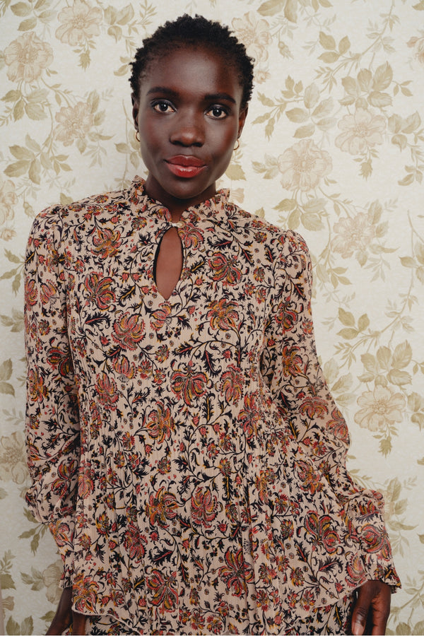 The Gwen Cashmere Pleated Blouse