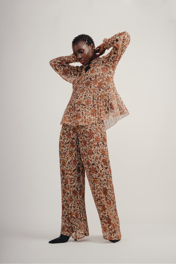 The Andrea Pleated Cashmere Pants