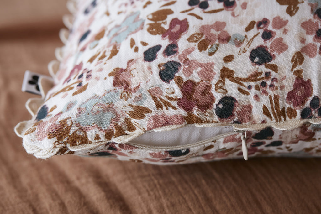 Capucine - Coussin Déhoussable - Gaze De Coton - Pampa