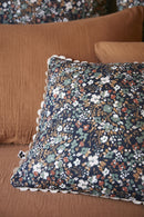 Coussin Déhoussable Gaze De Coton Imprimée - Capucine - Minuit