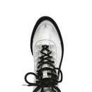 Boots Off-White Metallic Finish Ankle - Silver - Femme