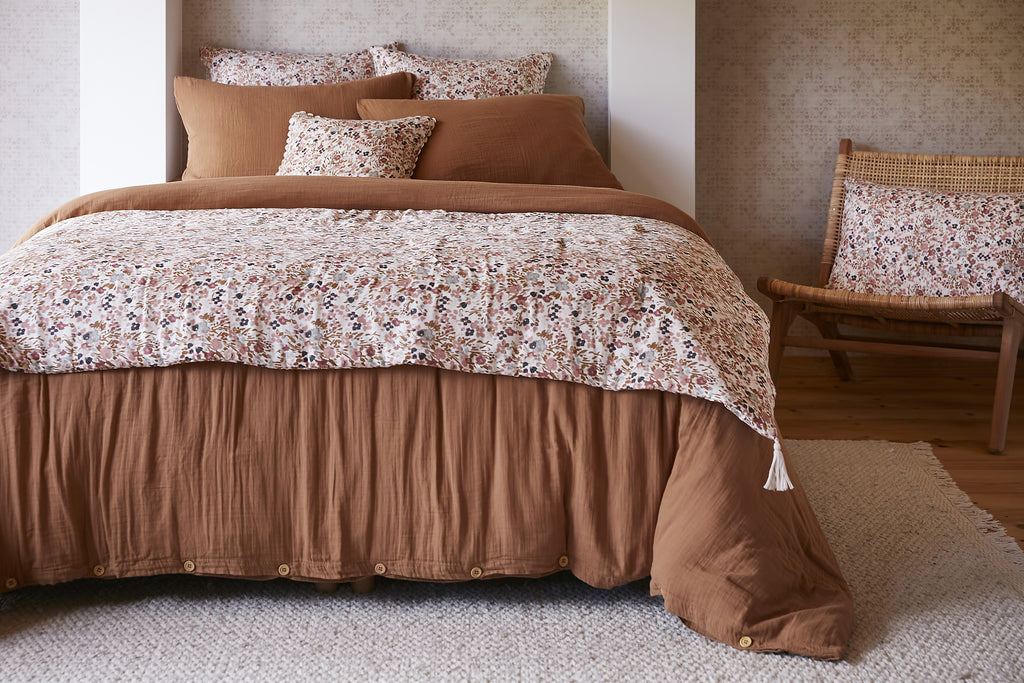 Extremo de Cama - Gasa de Algodón - Capuchina - Pampa
