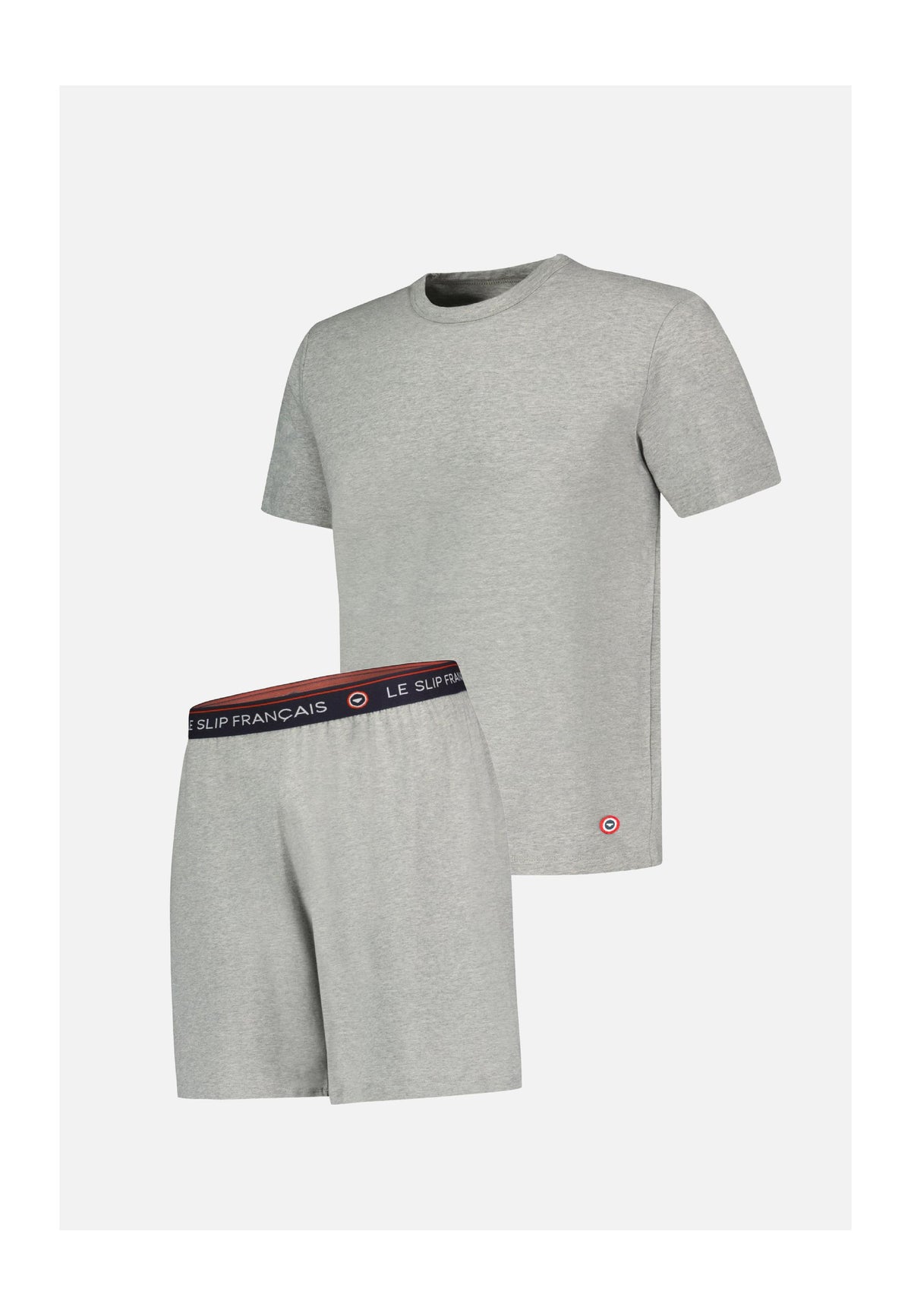 Formidable Short-Sleeved Pyjama Top and Invincible Shorts Set - Grey