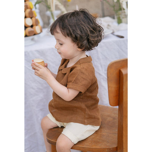 Abel Blouse Linen Caramel - Baby