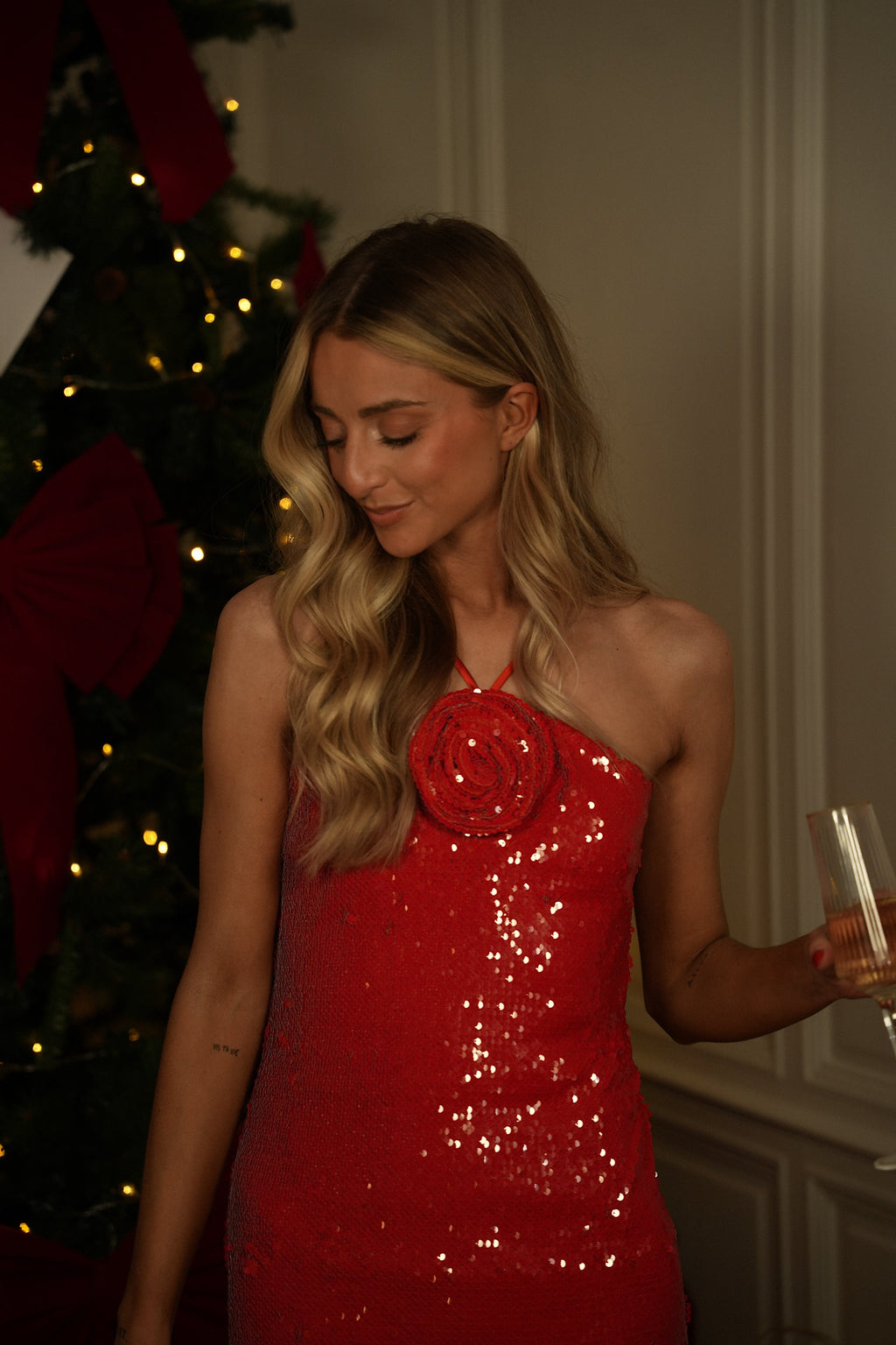 Robe À Sequins Dora - Rouge
