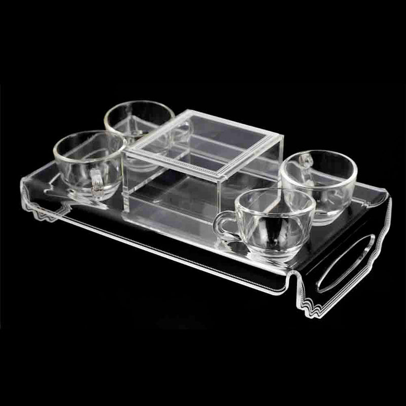 Le Jardin - Plateau 4 Tasses Café - Transparent